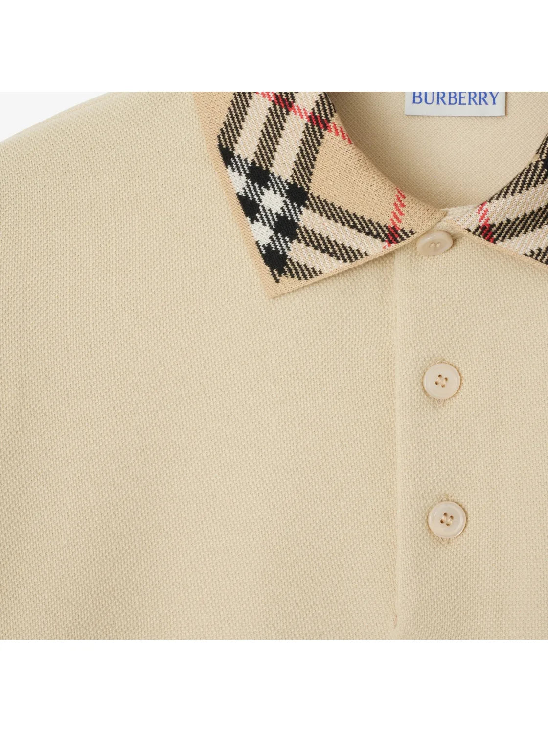 Burberry Checked Short Sleeved Polo Shirt Nutmeg
