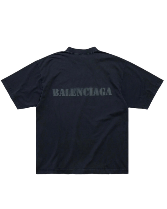 Balenciaga Stencil Type T-Shirt Medium Fit 'Black'