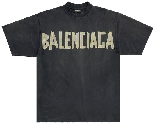 Balenciaga ‘Tape-Type’ Medium-Fit T-Shirt (Black)