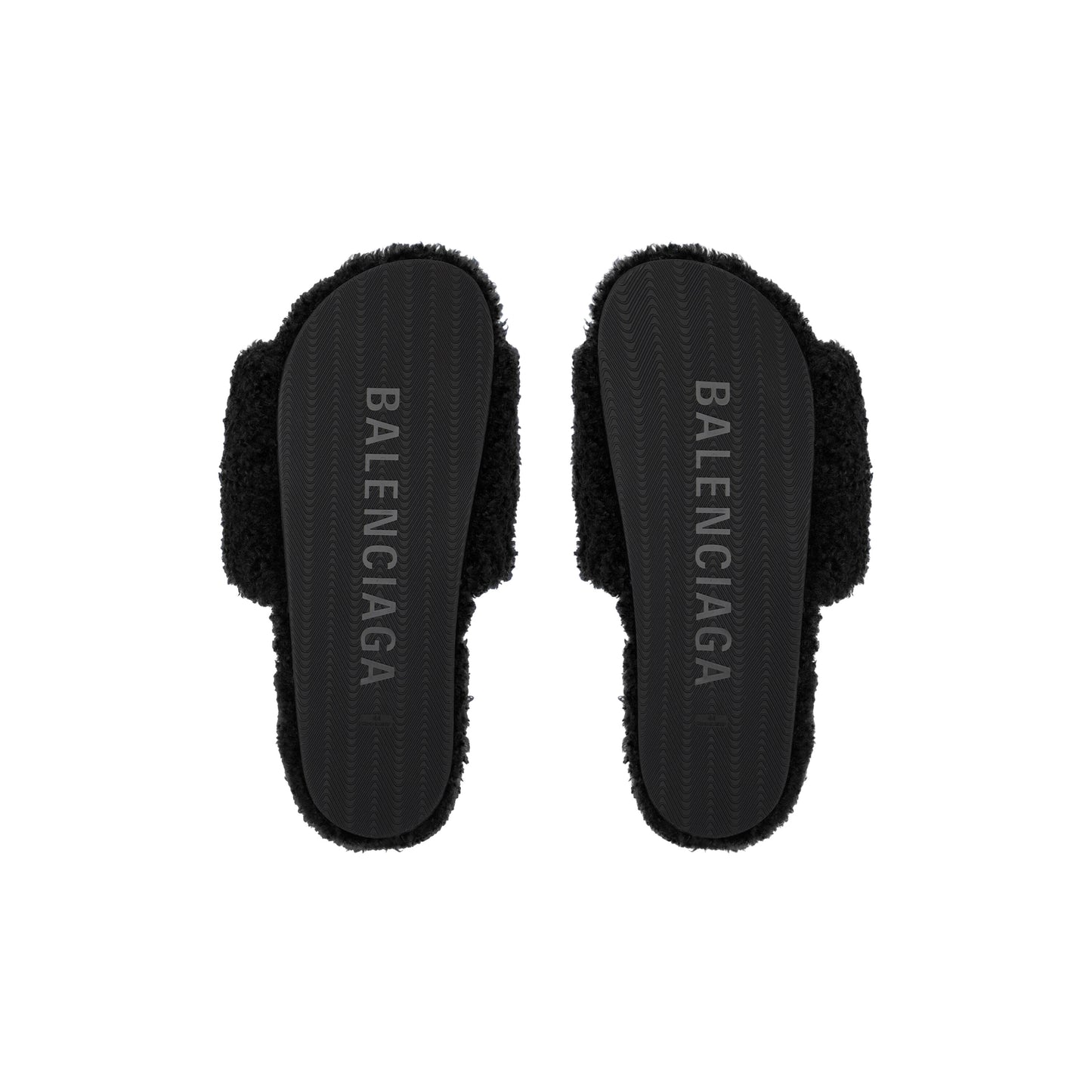Balenciaga FURRY SLIDE SANDAL IN BLACK/WHITE/RED